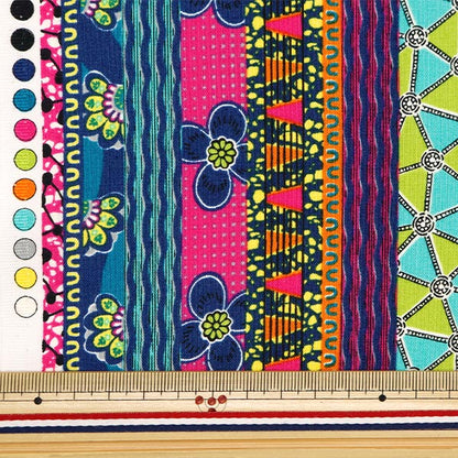 [From quantity 5] Fabric 『Sheeting African Camp Lint Border Pattern AP42807-2A]