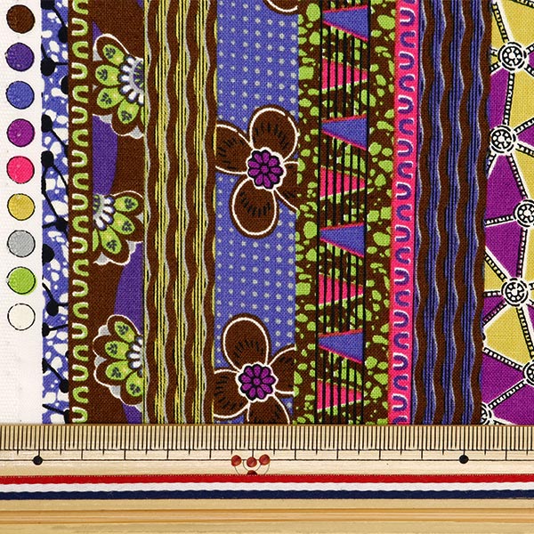 [From quantity 5] Fabric 『Sheeting African Camp Lint Border Pattern AP42807-2B]