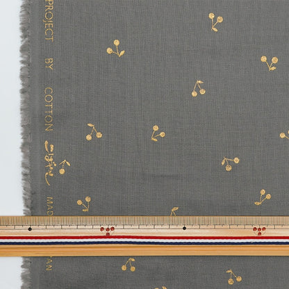 [From quantity 5] Fabric 『double gauze Ramechyl Gray x Gold KTS6525-P] COTTON KOBAYASHI