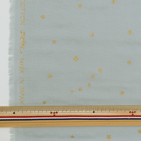 [From quantity 5] Fabric 『double gauze Star pattern saxophone x gold KTS6430-10 " COTTON KOBAYASHI