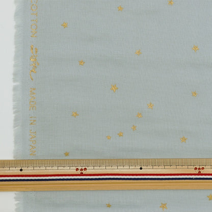 [From quantity 5] Fabric 『double gauze Star pattern saxophone x gold KTS6430-10 " COTTON KOBAYASHI
