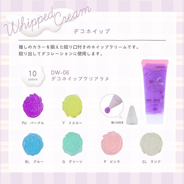 クリーム状粘土 『デコホイップ クリアラメ クリアブルー DW-06』 KIYOHARA 清原