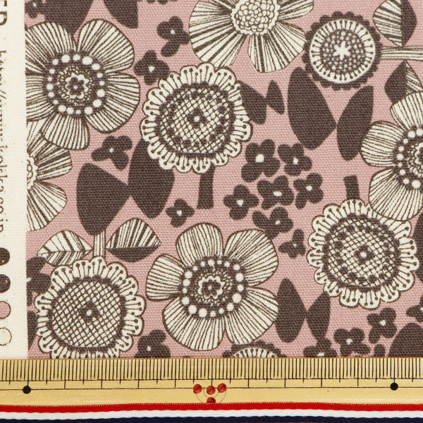【数量5から】 生地 『オックス Linnea 北欧花柄 ピンク YKA-26000-2B』 KOKKA コッカ