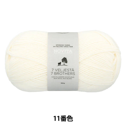 袜子纱线 "Novita 7 Brothers Classic系列11颜色白色] Novita