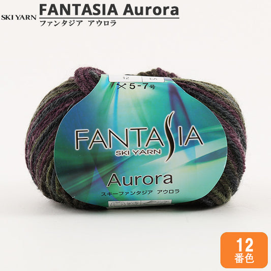 秋冬纱线 "Fantasia Aurora（Fantasia Aulola）第12颜色“滑雪滑雪纱