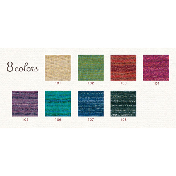 秋冬纱线 "Arcobaleno（Alco Bareno）102颜色” Hamanaka