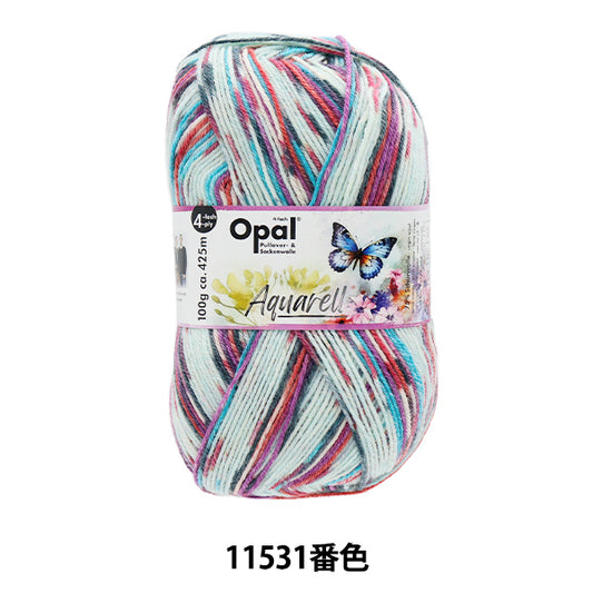 袜子纱线 纱线 “ Aquarel -4ply 11531颜色”蛋白石
