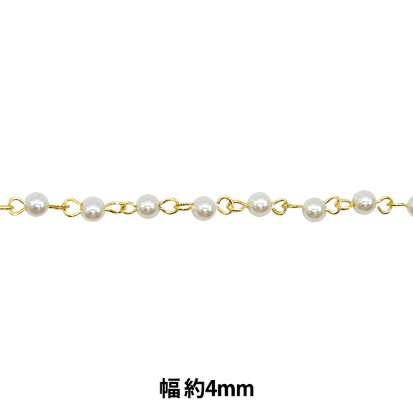 [来自数量5]附件括号“珍珠链白色X金色4mm WC-4G”