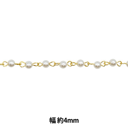 [来自数量5]附件括号“珍珠链白色X金色4mm WC-4G”