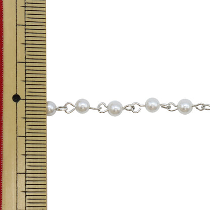 [来自数量5]附件括号“珍珠链白色X银4mm WC-4S”