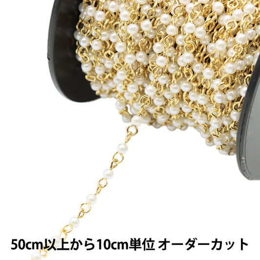 [数量5]附件括号“珍珠链白色x金3mm WC-3G”