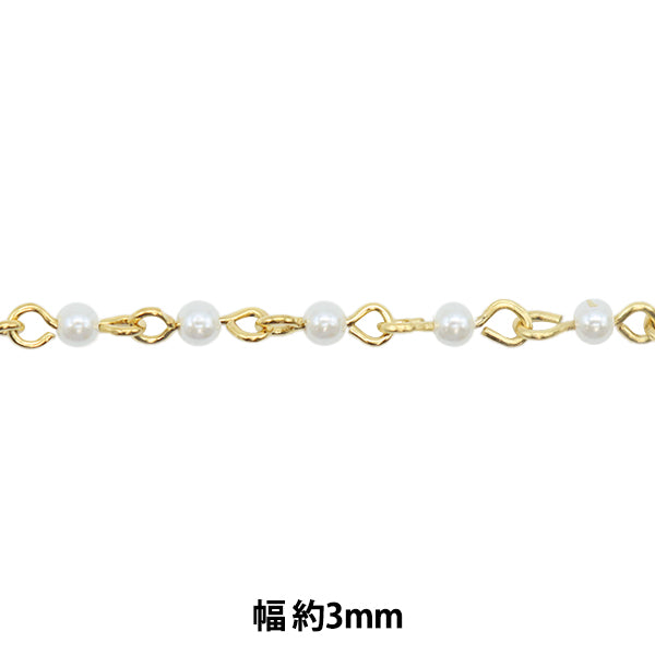 [数量5]附件括号“珍珠链白色x金3mm WC-3G”