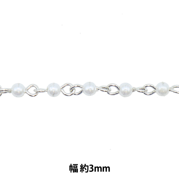 [数量5]附件括号“珍珠链白色x银3mm WC-3S”