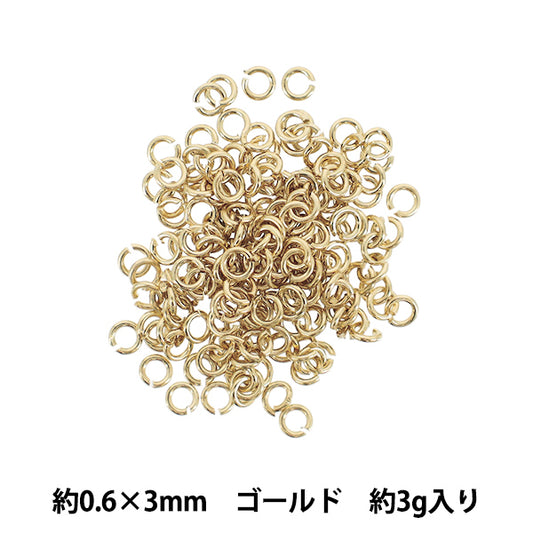 手芸金具 『丸カン 約0.6×3mm ゴールド 約3g入り』