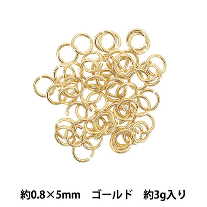 手芸金具 『丸カン 約0.8×5mm ゴールド 約3g入り』