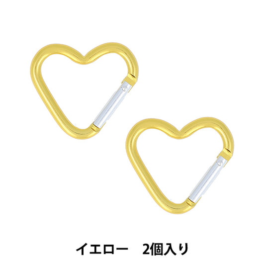 手工艺支架“带2个登山扣心的黄色OSH-02” KIYOHARA