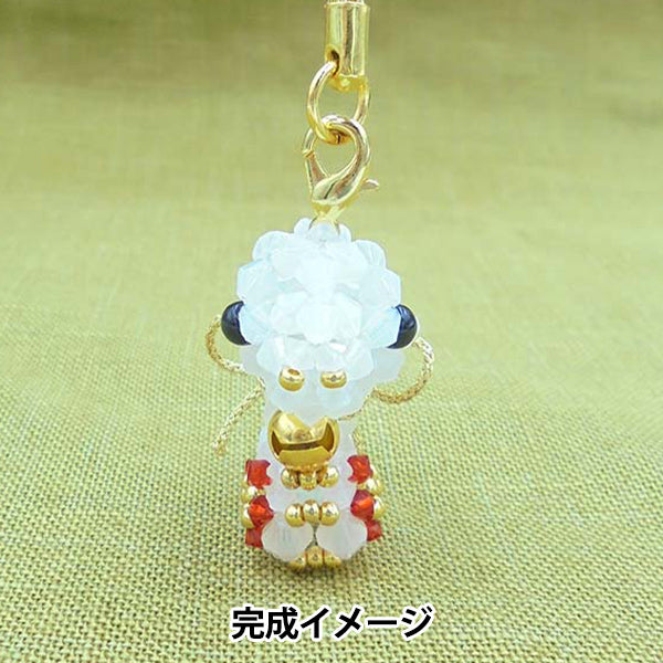 ビーズキット 『京・金運白へび根付け BK-132』 HOBBIX 京都・西陣 ホビックス