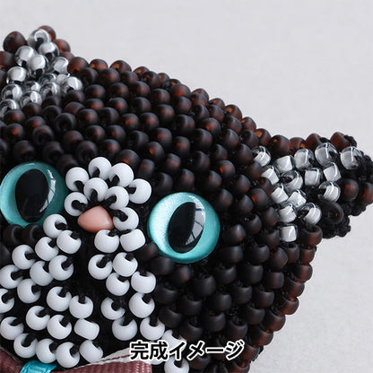 珠子套件“猫胸针套件 Busakawa 黑八烧 BFK670" 美雪