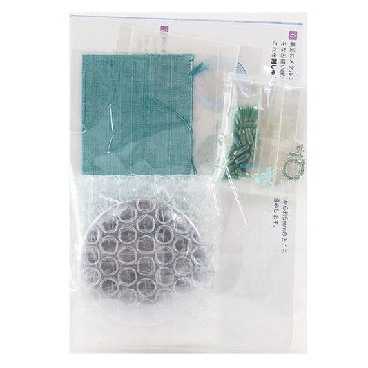 刺绣套件“绿松石蓝色花紧凑镜10-2875”
