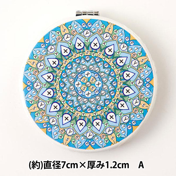 ビーズキット 『ダイヤモンドフィックス コンパクトミラー サークル 幾何学模様 A 10-4924』