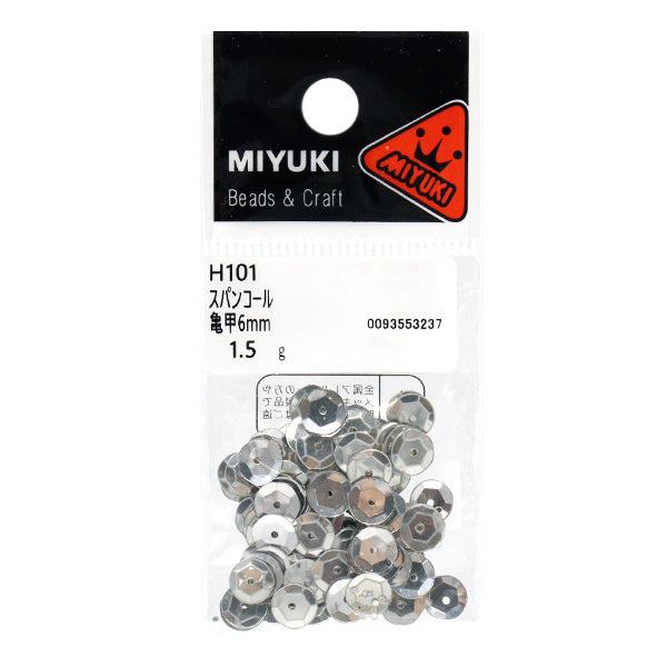 スパンコール 『スパンコール 亀甲 カラー シルバー 約6mm H101』 MIYUKI ミユキ