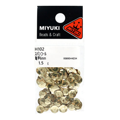スパンコール 『スパンコール 亀甲 カラー ゴールド 約6mm H102』 MIYUKI ミユキ