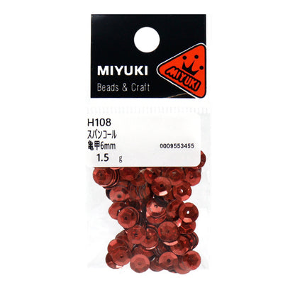 スパンコール 『スパンコール 亀甲 カラー レッド 約6mm H108』 MIYUKI ミユキ