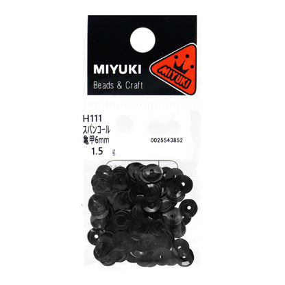 スパンコール 『スパンコール 亀甲 カラー ブラック 約6mm H111』 MIYUKI ミユキ