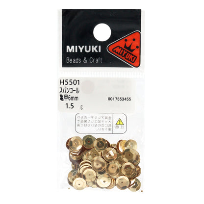 スパンコール 『スパンコール 亀甲 カラー ライトゴールド 約6mm H5501』 MIYUKI ミユキ