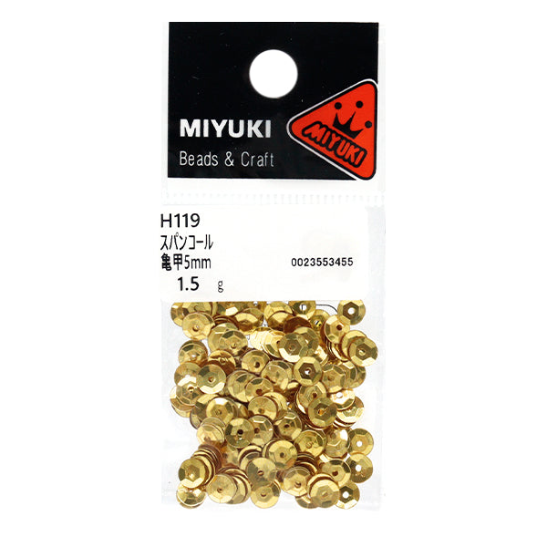 スパンコール 『スパンコール 亀甲 カラー ゴールド 約5mm H119』 MIYUKI ミユキ