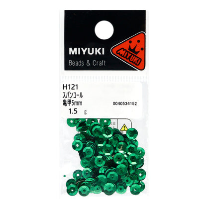 スパンコール 『スパンコール 亀甲 カラー グリーン 約5mm H121』 MIYUKI ミユキ