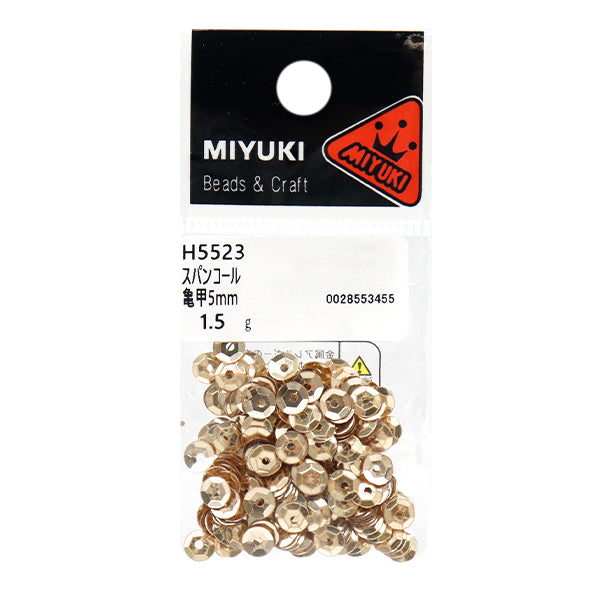 スパンコール 『スパンコール 亀甲 カラー ライトゴールド 約5mm H5523』 MIYUKI ミユキ