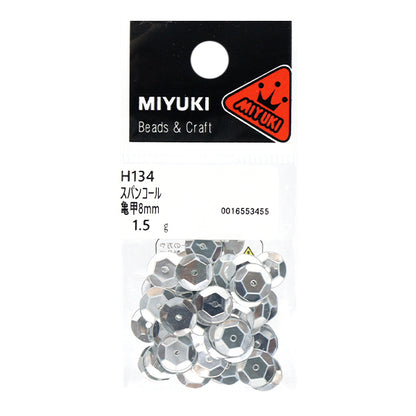 スパンコール 『スパンコール 亀甲 カラー シルバー 約8mm H134』 MIYUKI ミユキ