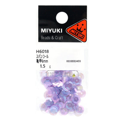 スパンコール 『スパンコール 亀甲 レインボー パープル 約6mm H6018』 MIYUKI ミユキ