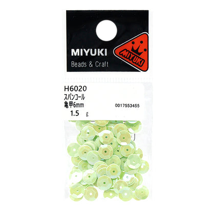 スパンコール 『スパンコール 亀甲 レインボー ピスタチオ 約6mm H6020』 MIYUKI ミユキ