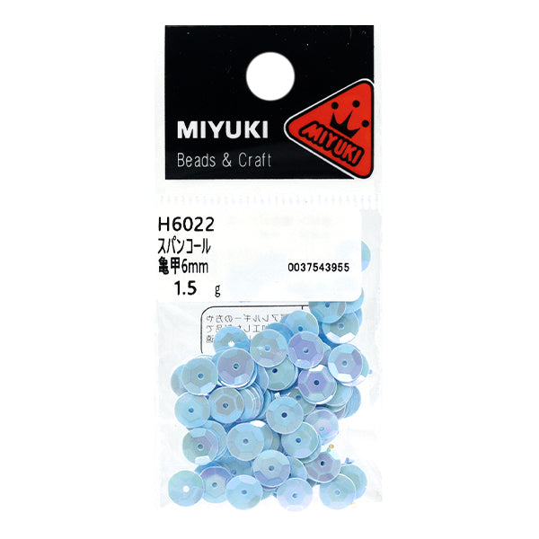 スパンコール 『スパンコール 亀甲 レインボー アクア 約6mm H6022』 MIYUKI ミユキ
