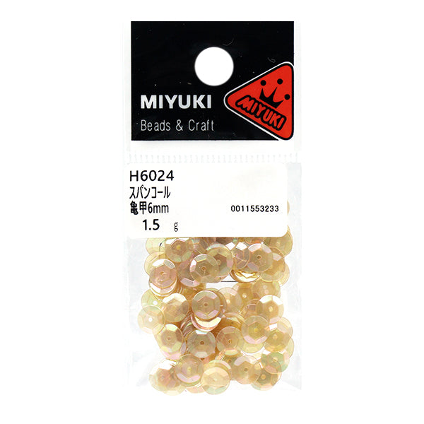 スパンコール 『スパンコール 亀甲 レインボー アイボリー 約6mm H6024』 MIYUKI ミユキ