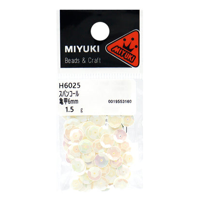 スパンコール 『スパンコール 亀甲 レインボー ホワイト 約6mm H6025』 MIYUKI ミユキ