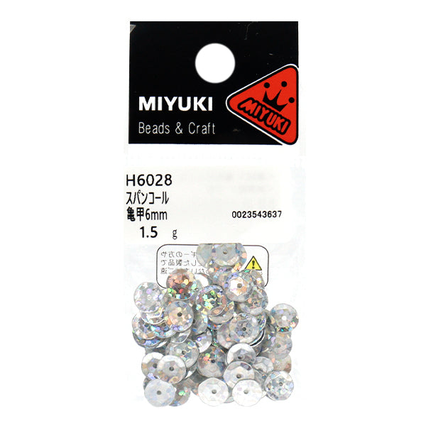 スパンコール 『スパンコール 亀甲 プリズム シルバー 約6mm H6028』 MIYUKI ミユキ