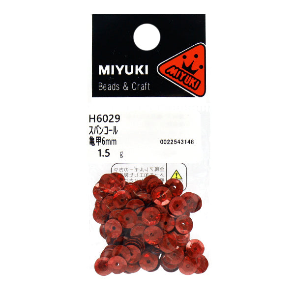 スパンコール 『スパンコール 亀甲 プリズム レッド 約6mm H6029』 MIYUKI ミユキ
