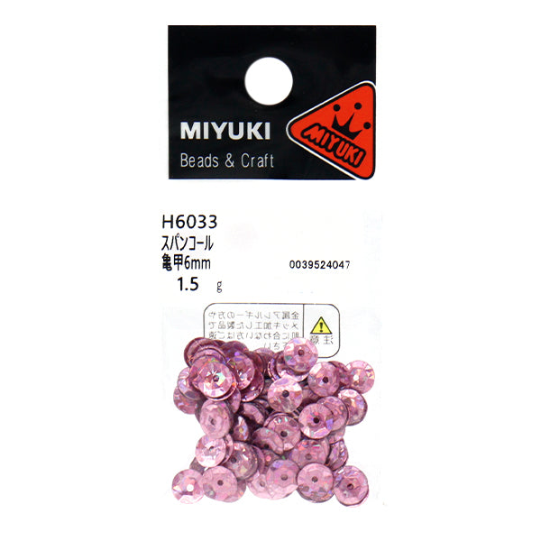 スパンコール 『スパンコール 亀甲 プリズム ピンク 約6mm H6033』 MIYUKI ミユキ