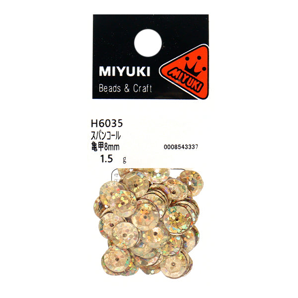 スパンコール 『スパンコール 亀甲 プリズム ゴールド 約8mm H6035』 MIYUKI ミユキ