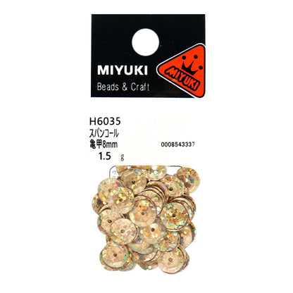 スパンコール 『スパンコール 亀甲 プリズム ゴールド 約8mm H6035』 MIYUKI ミユキ