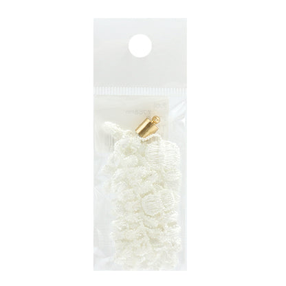 手工藝品零件“流蘇蕾絲白/金約68mm TA0128”