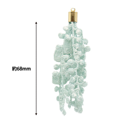 手工藝品零件“薄荷綠色/黃金約68mm TA0131”