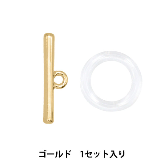 アクセサリー素材 『アクリルリング大+Tバー 1セット ゴールド TK2776』