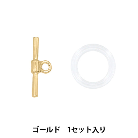 アクセサリー素材 『アクリルリング小+Tバー 1セット ゴールド TK2778』