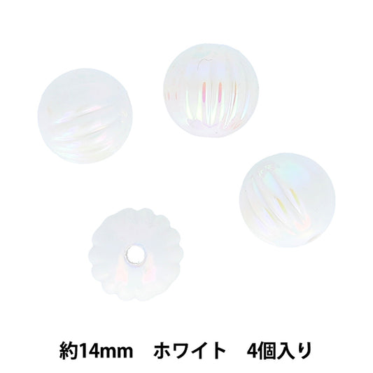 Craft parts "Paint"Beads AuroraBeads 14mm White PTB-08" KIYOHARA