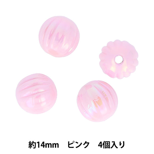 Craft parts "Paint"Beads AuroraBeads 14mm Pink PTB-08" KIYOHARA