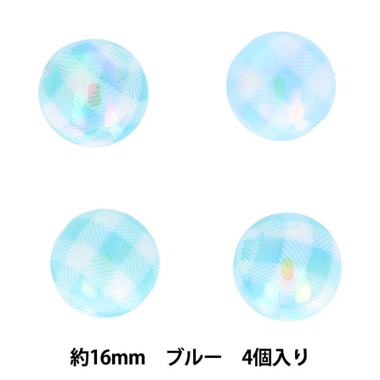 Craft parts "Paint"Beads checkBeads 16mm Blue PTB-09" KIYOHARA